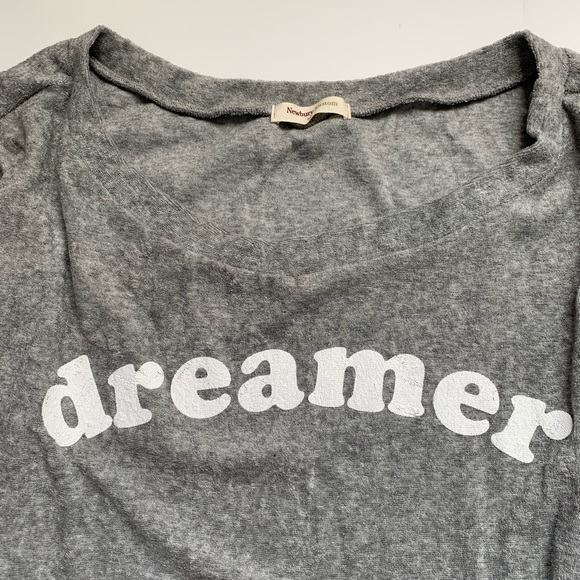 Dreamer Gray 3/4 Length Sleeve Scoop Neck Sweatshirt Size Medium - Picture 5 of 8